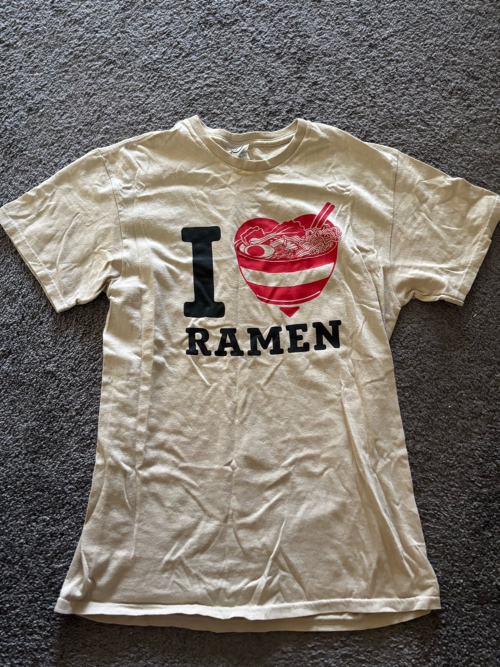 Delta Lightweight Tee in Cream with Burgundy Logo Accent